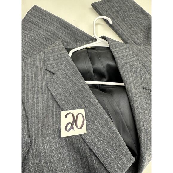 Anderson Little Mens Suit Coat Size Unknown Gray Pinstripe Two Button Up - Picture 13 of 13